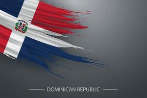 3d grunge borsta stroke flagga av Dominikanska republik vektor