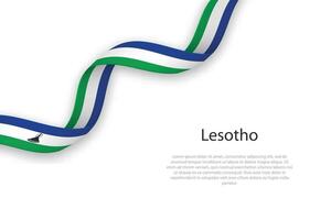 winken Band mit Flagge von Lesotho vektor