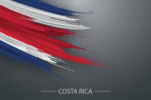 3d Grunge Bürste Schlaganfall Flagge von Costa Rica vektor