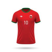 3d realistisch Fußball Jersey Oman National Mannschaft 2024 vektor