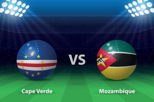 Kap verde vs. Mozambique Fußball Anzeigetafel Übertragung Grafik vektor