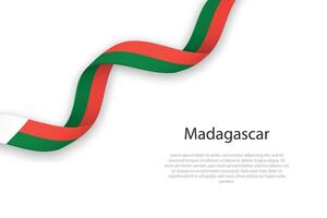winken Band mit Flagge von Madagaskar vektor