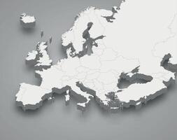 Europa 3d Karte mit Grenzen Zustände vektor