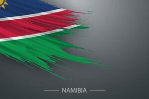 3d grunge borsta stroke flagga av namibia vektor
