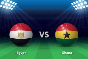 Ägypten vs. Ghana Fußball Anzeigetafel Übertragung Grafik vektor