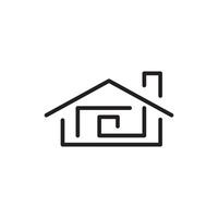monoline enkel elegant hus logotyp ikon vektor inspiration