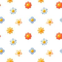 nahtlos Blumen- Muster. schön nahtlos Hintergrund von Sommer, Frühling blühen Pflanzen. süß wenig bunt Blumen. Vektor nahtlos Hintergrund zum Karten, Textil- Poster, Geschenk Verpackung