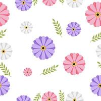 Vektor nahtlos Muster mit Farbe Blumen. Frühling Hintergrund. Vorlage mit Frühling Blumen zum Hintergründe.