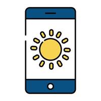 Handy, Mobiltelefon Wetter App Symbol im editierbar Design vektor