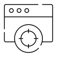 Fadenkreuz auf Netz Buchseite, Symbol von Netz Ziel vektor