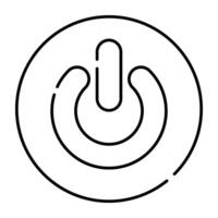 en linjär design ikon av kraft knapp vektor