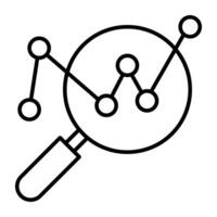 Polylinie Diagramm unter Vergrößerung Glas zeigen Konzept von Trend Analyse vektor