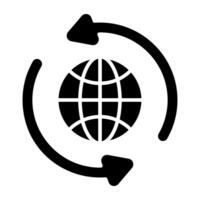 ein editierbar Design Symbol von global Recycling vektor