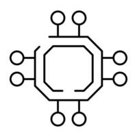 ett redigerbar design ikon av mikrochip vektor