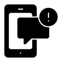 modern Design Symbol von Handy, Mobiltelefon Plaudern Error vektor