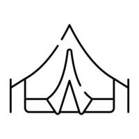 linear Design Symbol von Lager, draussen Unterkunft vektor