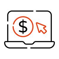 ein editierbares Design-Icon von Pay-per-Click vektor