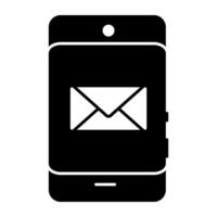 brev inuti smartphone, fast design av mobil post vektor