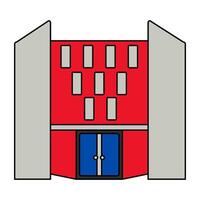 ein einzigartig Design Symbol von Stadt Gebäude vektor