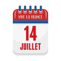 Happy Bastille Day Kalender vektor