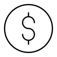 en unik design ikon av dollar mynt vektor