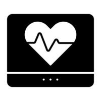 eine einzigartige Designikone des EKG-Monitors vektor