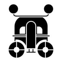 en kunglig transport ikon, fast design av buggy vektor