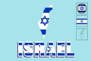 Karta av Israel och vektor illustration av de israeli flagga