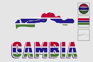 gambia flagga och Karta illustration vektor