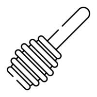 en linjär design ikon av honung dipper vektor