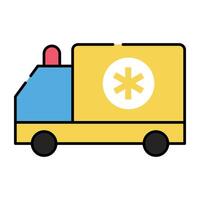 medizinisch Transport Symbol, eben Design von Krankenwagen vektor