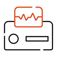 eine einzigartige Designikone des EKG-Monitors vektor