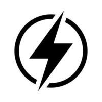 Blitz, elektrisch Leistung Vektor Symbol. Energie und Donner Elektrizität Symbol. Blitz Bolzen Zeichen im das Kreis.