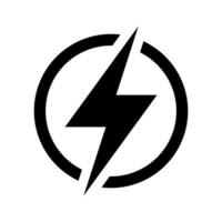blixt, elektrisk kraft vektor ikon. energi och åska elektricitet symbol. blixt- bult tecken i de cirkel.