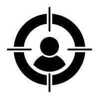 Benutzerbild unter Fadenkreuz, Symbol von Kopfjagd vektor