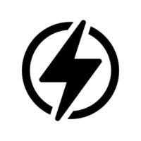 Blitz, elektrisch Leistung Vektor Symbol. Energie und Donner Elektrizität Symbol. Blitz Bolzen Zeichen im das Kreis.