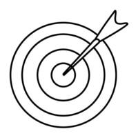 ein Linie Design Symbol von Ziel vektor
