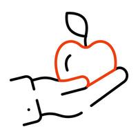 en härlig ikon av frukt, äpple vektor
