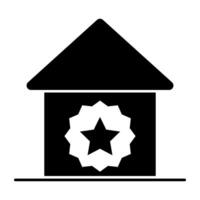 Star auf Haus Gebäude präsentieren Beste Zuhause Symbol vektor