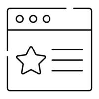 Star auf Netz Seite symbolisierend Lieblings Webseite Symbol vektor