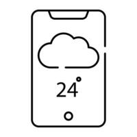 Handy, Mobiltelefon Wetter App Symbol im editierbar Design vektor