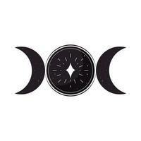 esoterisk cirkel med månar vektor