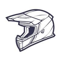 Linie Kunst Motorrad Helm isoliert auf Weiß Hintergrund Vektor Illustration