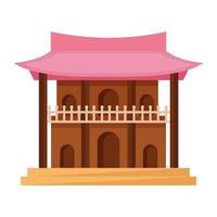 asiatisk tempel rosa vektor