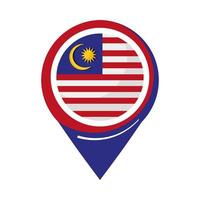 malaysische Flagge in GPS-Markierung vektor