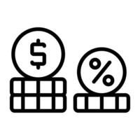 eine editierbare Designikone von Dollarmünzen vektor