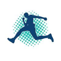 Silhouette von ein sportlich Mann im Laufen Pose. Silhouette von ein männlich Lauf Pose. vektor