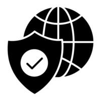 en unik design ikon av global säkerhet vektor