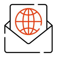 ett redigerbar design ikon av global post vektor