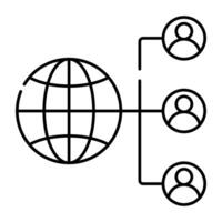 Avatare in Verbindung gebracht mit Globus, Symbol von global Mannschaft vektor